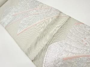 リサイクル　変わり孔雀羽扇模様織出し袋帯